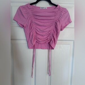 Women’s Juniors Arizona Pink Ruched Drawstring  Top Sz Medium